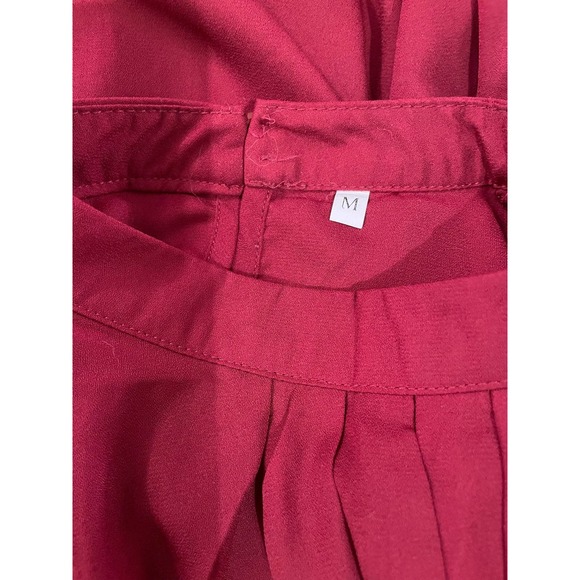Burgundy Plicated Front, Keyhole Back Longsleeve Blouse Medium NWOT - Picture 6 of 10
